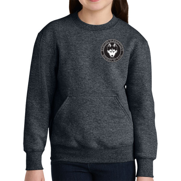 Port & Co - Youth Core Fleece Crewneck Pocket Sweatshirt - Printed Logo Thumbnail