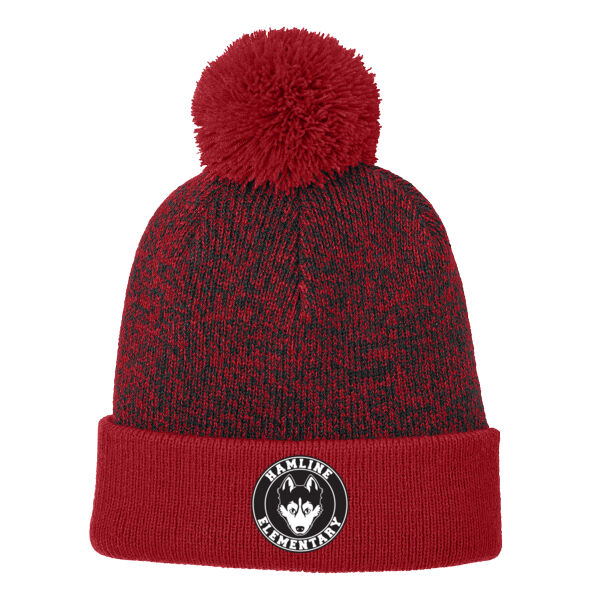 Sport-Tek - Halftime Heather Pom Beanie - Embroidered Logo Thumbnail