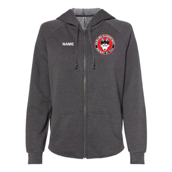 Independent Trading Co - Women's California Wave Wash Full-Zip Hooded Sweatshirt - Embroidered Logo **Add Name for $5!** Thumbnail